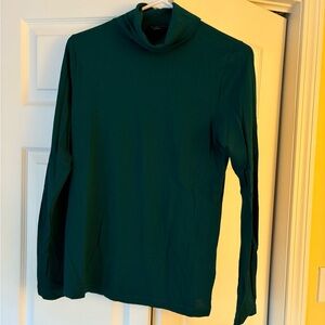 J. Crew Forest Green tissue Turtleneck Top